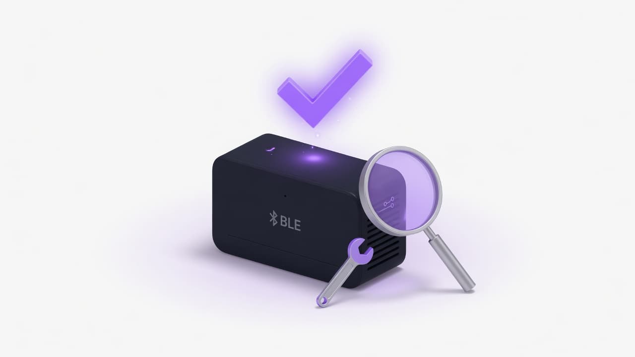 Диагностика контроллера flyTag Door: устройство с галочкой, лупой и гаечным ключом